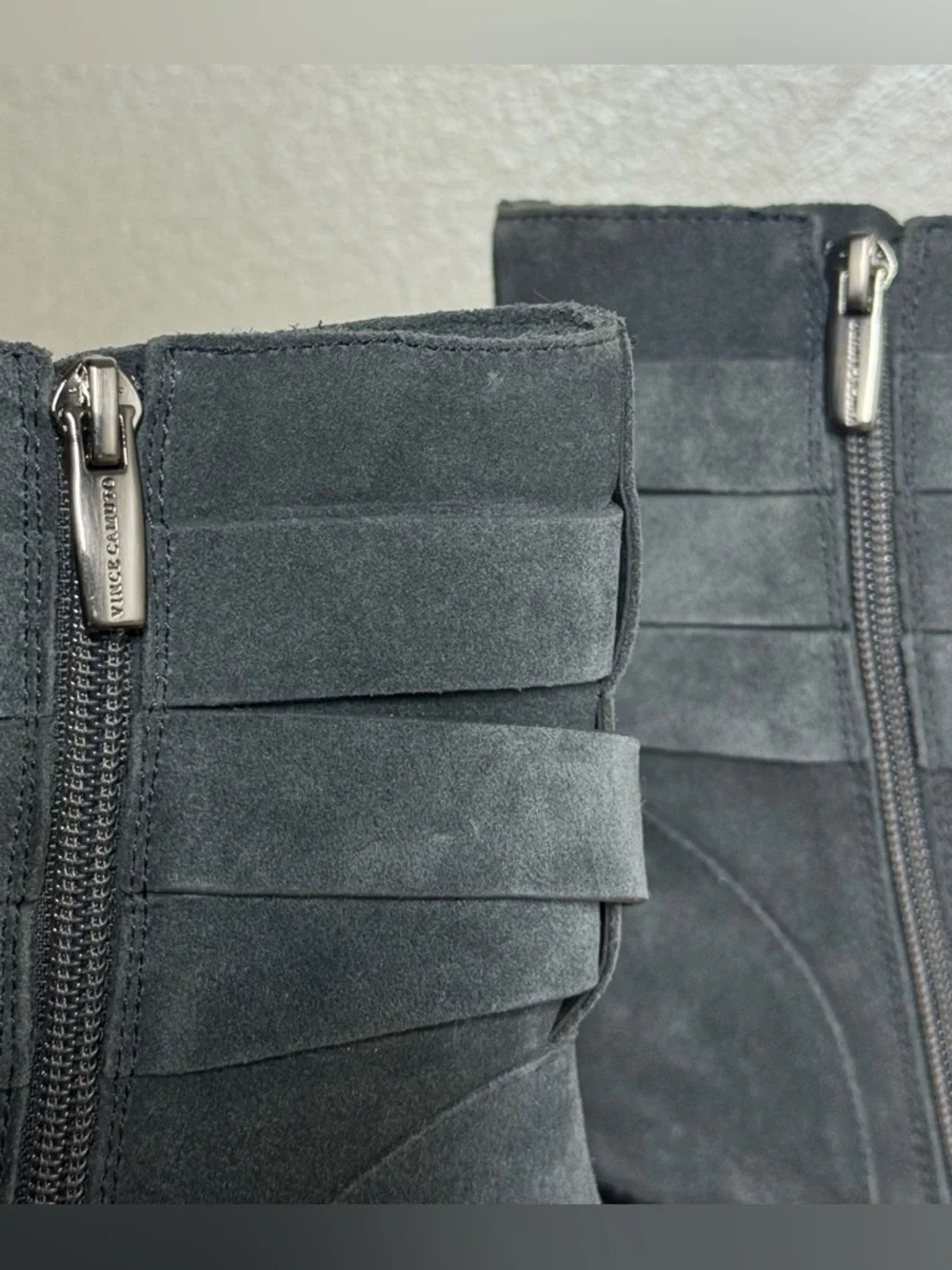 VINCE CAMUTO WEBEY SUEDE LEATHER MOTO BOOTS GREY SZ 9M